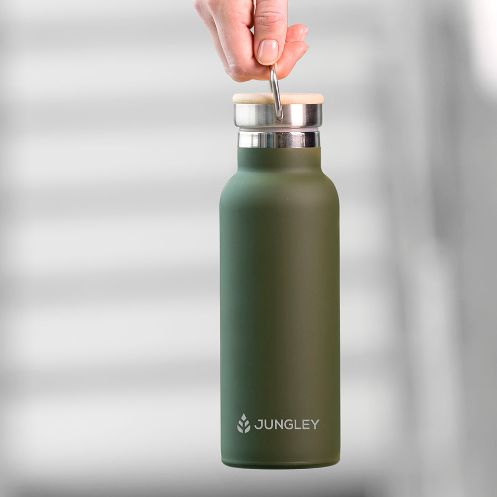 Personalised Insulated Bottle 17oz Bamboo Lid - Small Personalisation