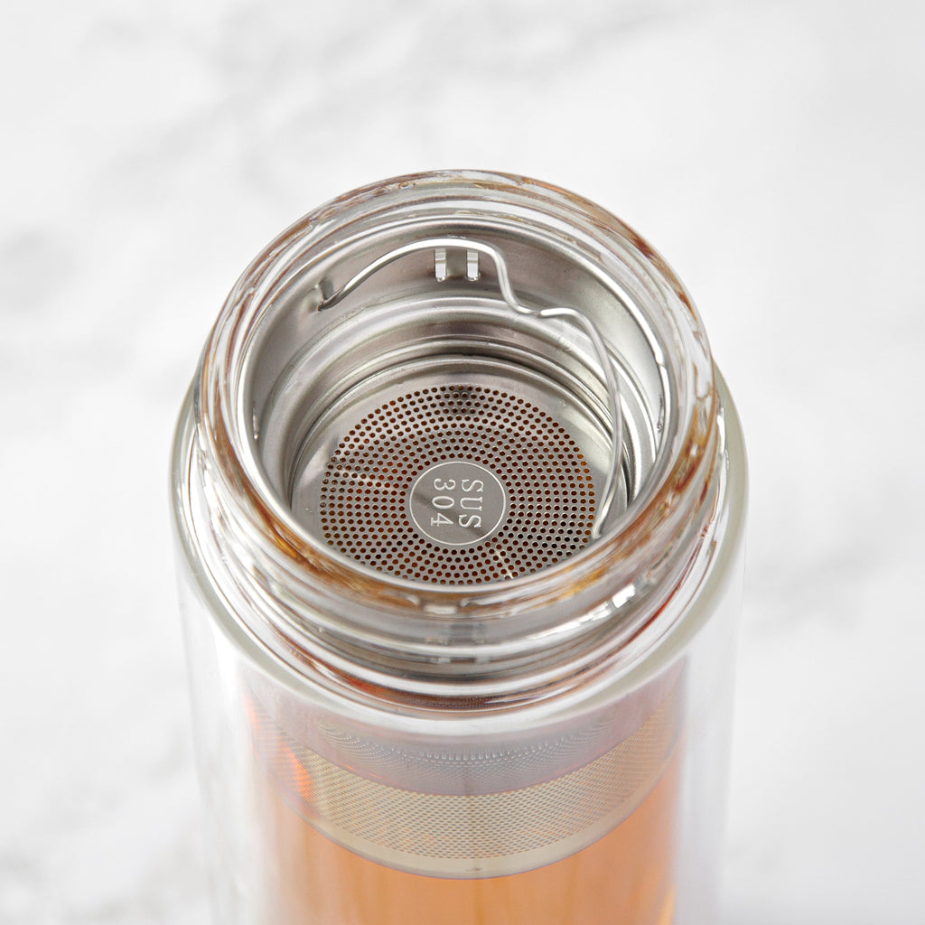 Jungley Glass Tea Tumbler with Bamboo Lid