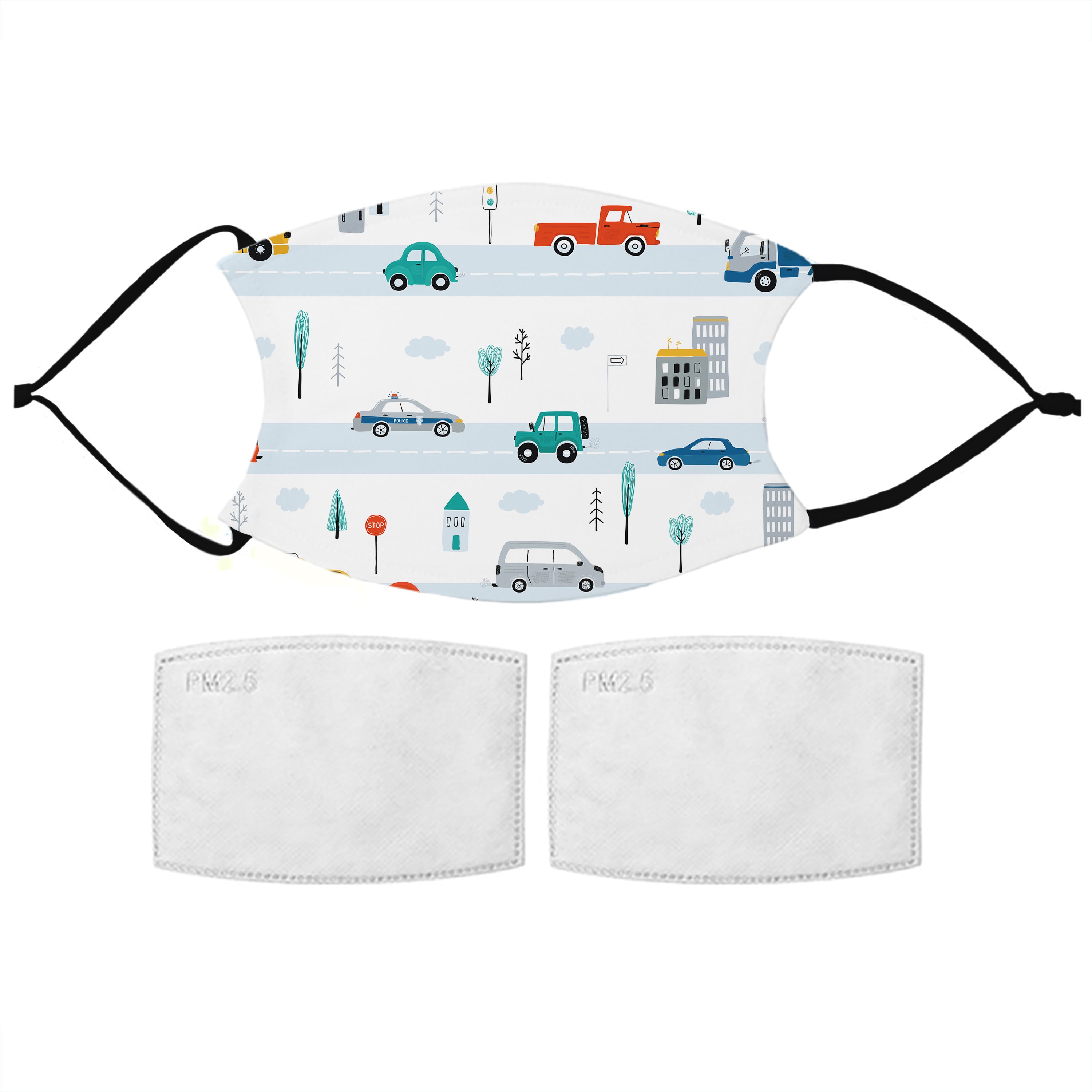 Kids Car Pattern Face Mask
