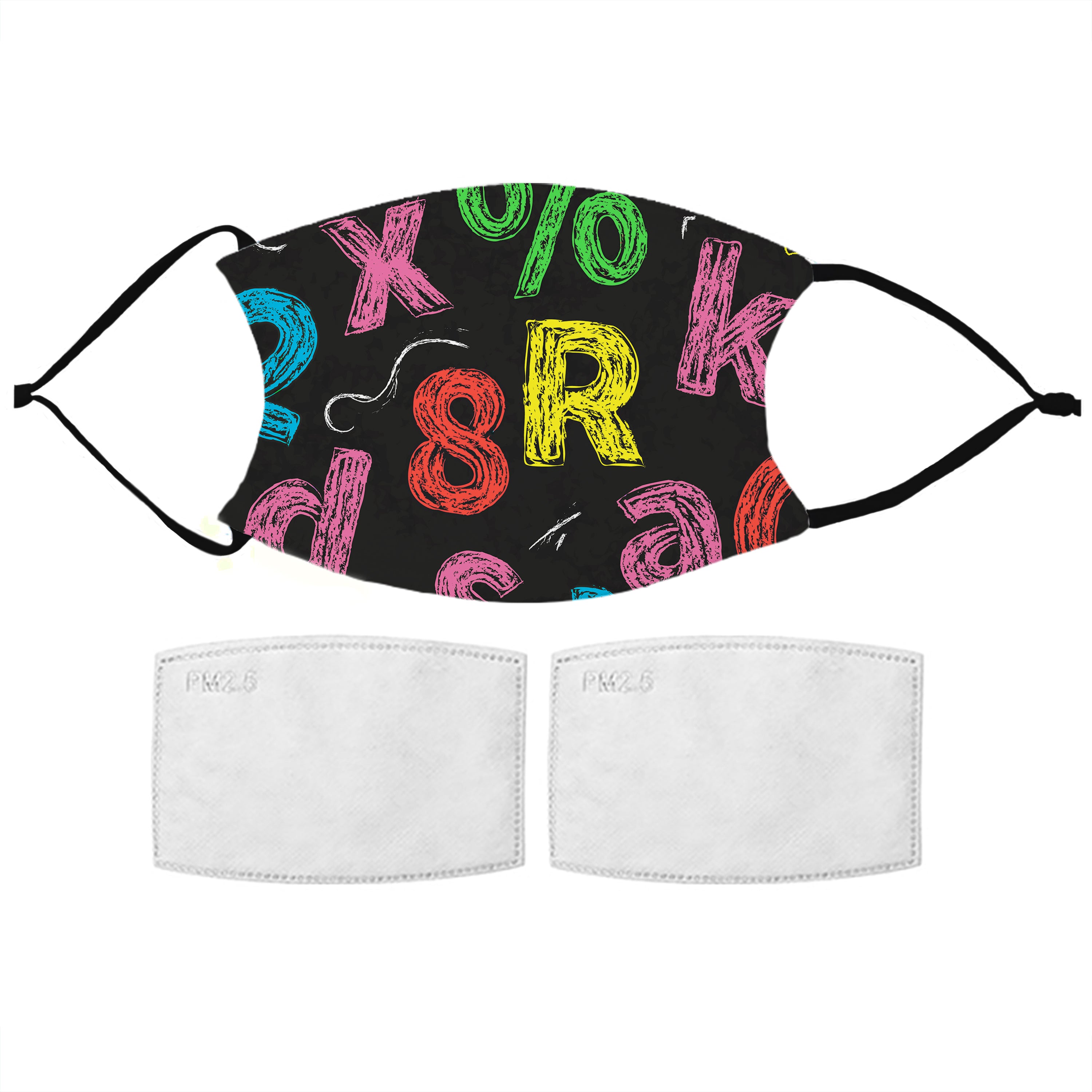 Kids Chalk Board Pattern Face Mask