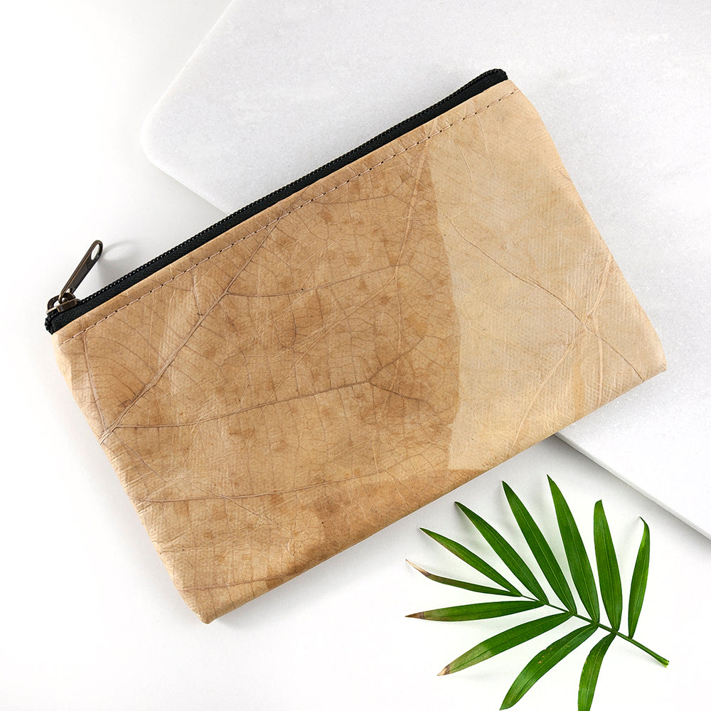 Leaf Leather Clutch Bag - Small