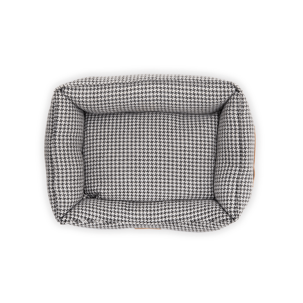 THE KENSINGTON | LUXURY HOUNDSTOOTH BOLSTER DOG BED