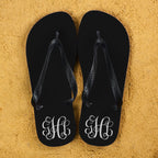 Monogrammed Flip Flops in Black and White