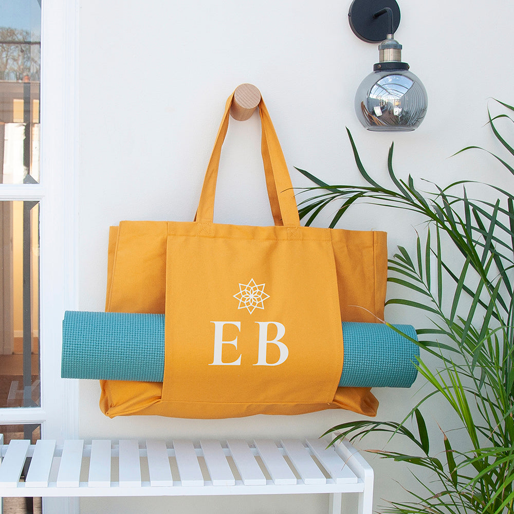 Monogrammed Organic Yoga Tote Bag