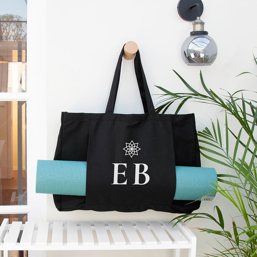 Monogrammed Organic Yoga Tote Bag
