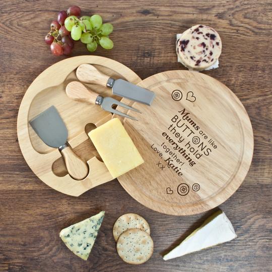 Mums Are Like Buttons' Round Cheese Board