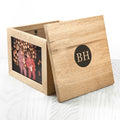 Oak Photo Keepsake Box with Initials