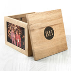Oak Photo Keepsake Box with Initials