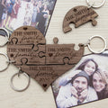 Our Family Heart Wooden Jigsaw Keyring
