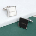Personalised Silver Plated Square Cufflinks