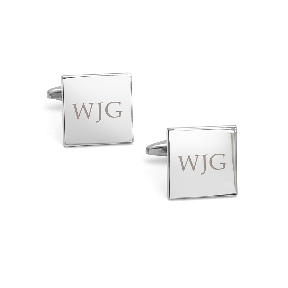 Personalised Silver Plated Square Cufflinks