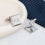 Personalised Silver Plated Square Cufflinks
