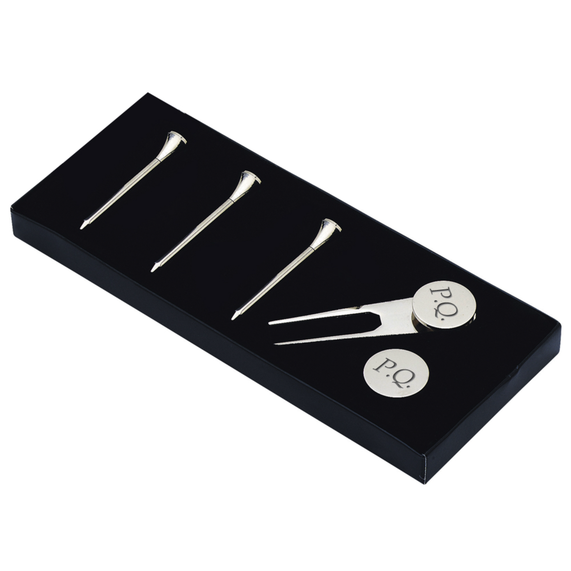 Personalised Silver Plated Golf Tee Gift Set