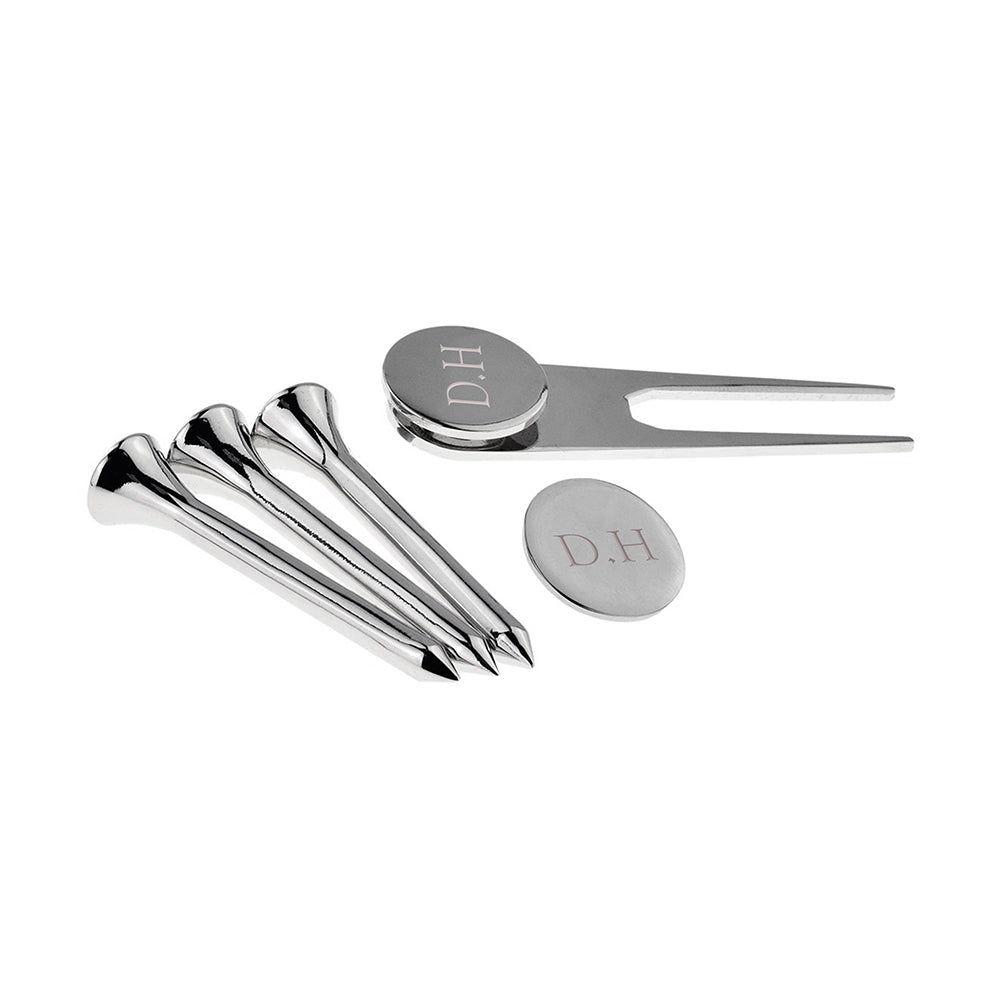 Personalised Silver Plated Golf Tee Gift Set