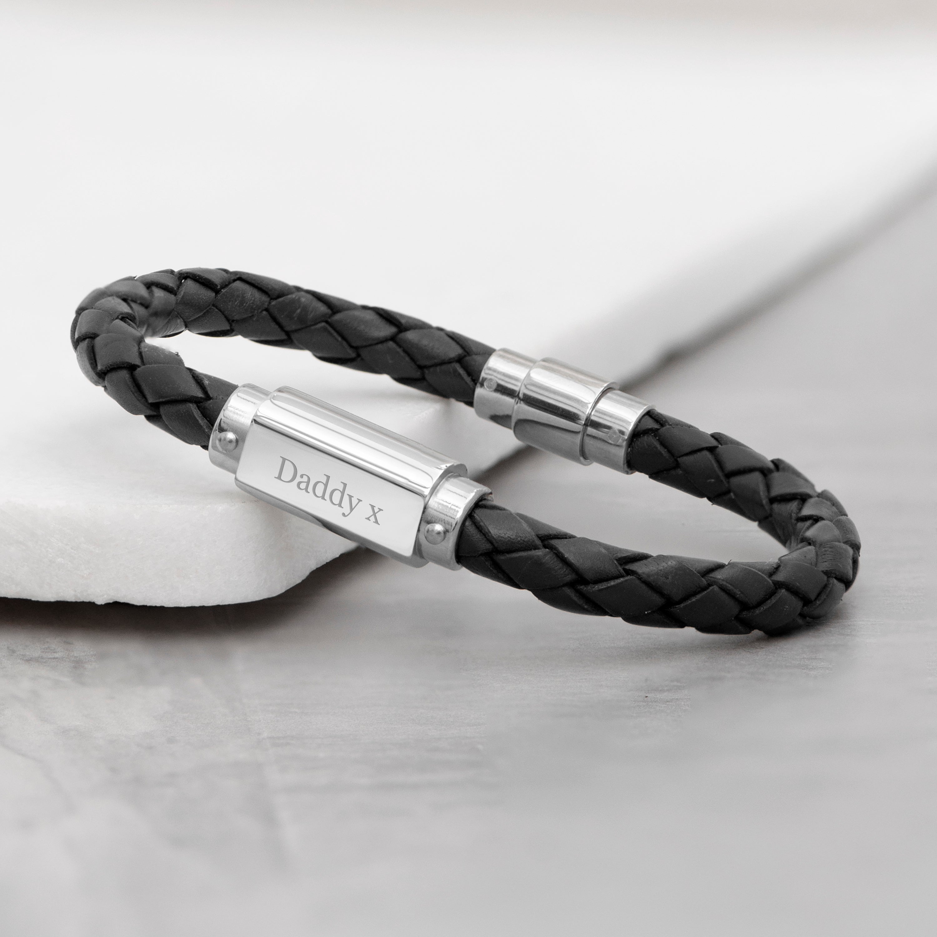 Personalised Luxury Men's Leather Bracelet