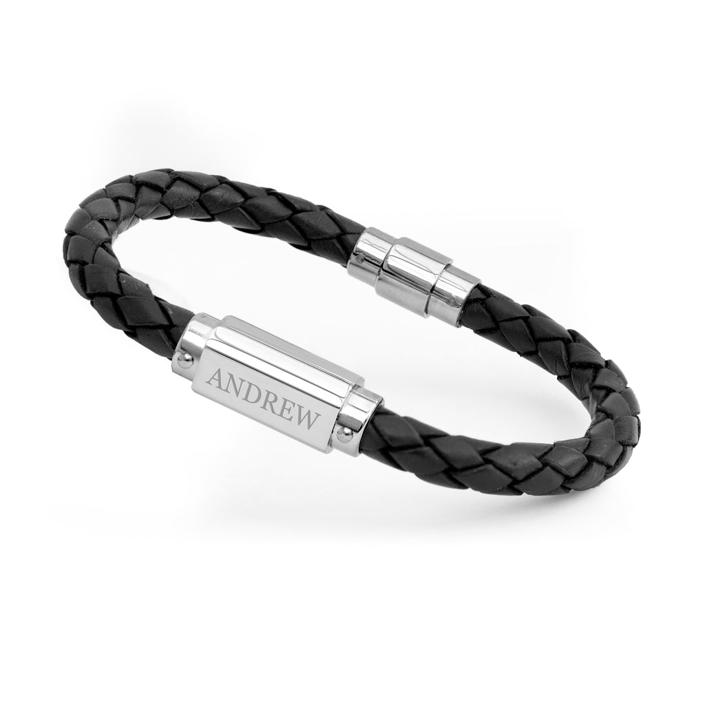 Personalised Luxury Men's Leather Bracelet