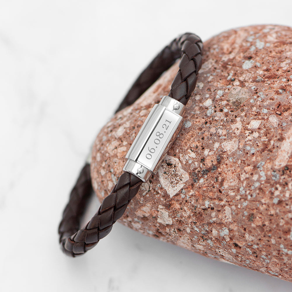 Personalised Luxury Men's Leather Bracelet