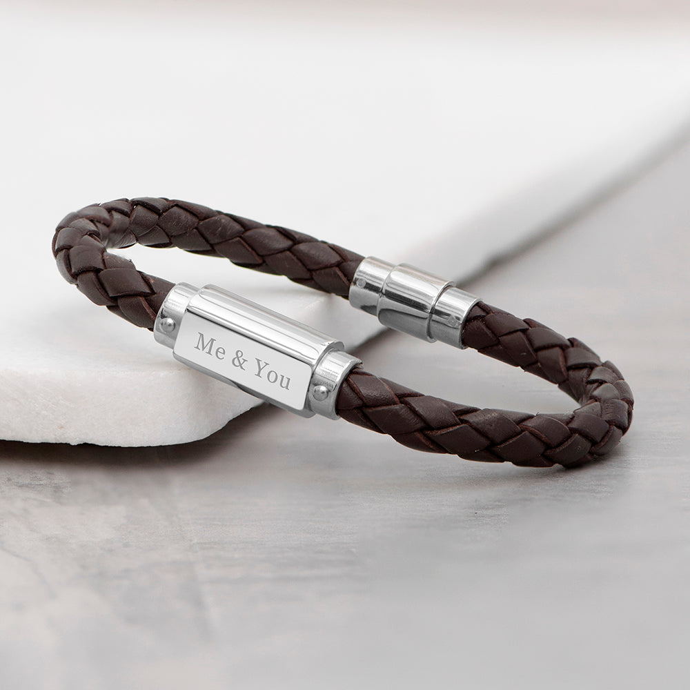 Personalised Luxury Men's Leather Bracelet