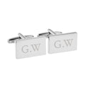 Personalised Silver Plated Rectangle Cufflinks
