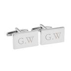 Personalised Silver Plated Rectangle Cufflinks