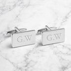 Personalised Silver Plated Rectangle Cufflinks