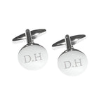 Personalised Silver Plated Round Cufflinks