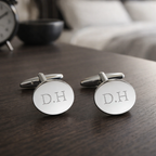 Personalised Silver Plated Round Cufflinks