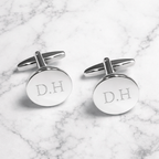 Personalised Silver Plated Round Cufflinks