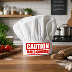 Personalised Caution Chef's Hat