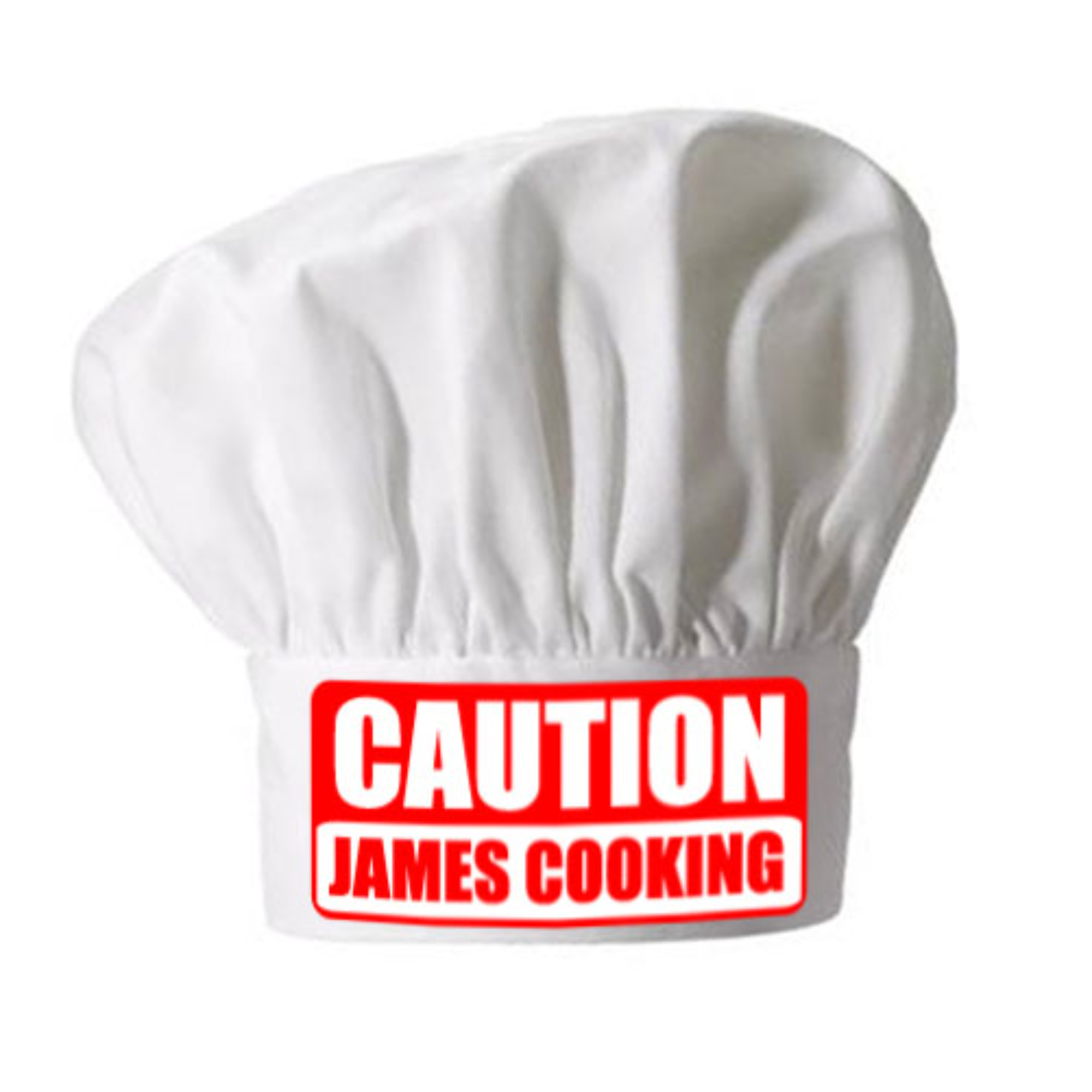 Personalised Caution Chef's Hat