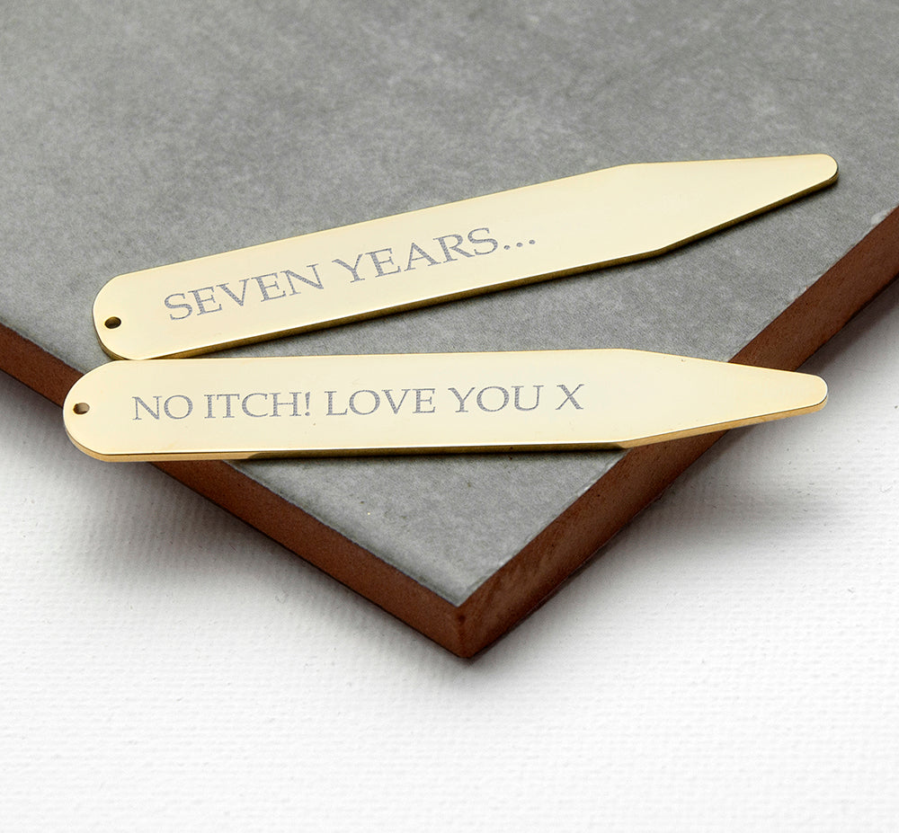 Personalised Gold Plated Secret Message Collar Stays