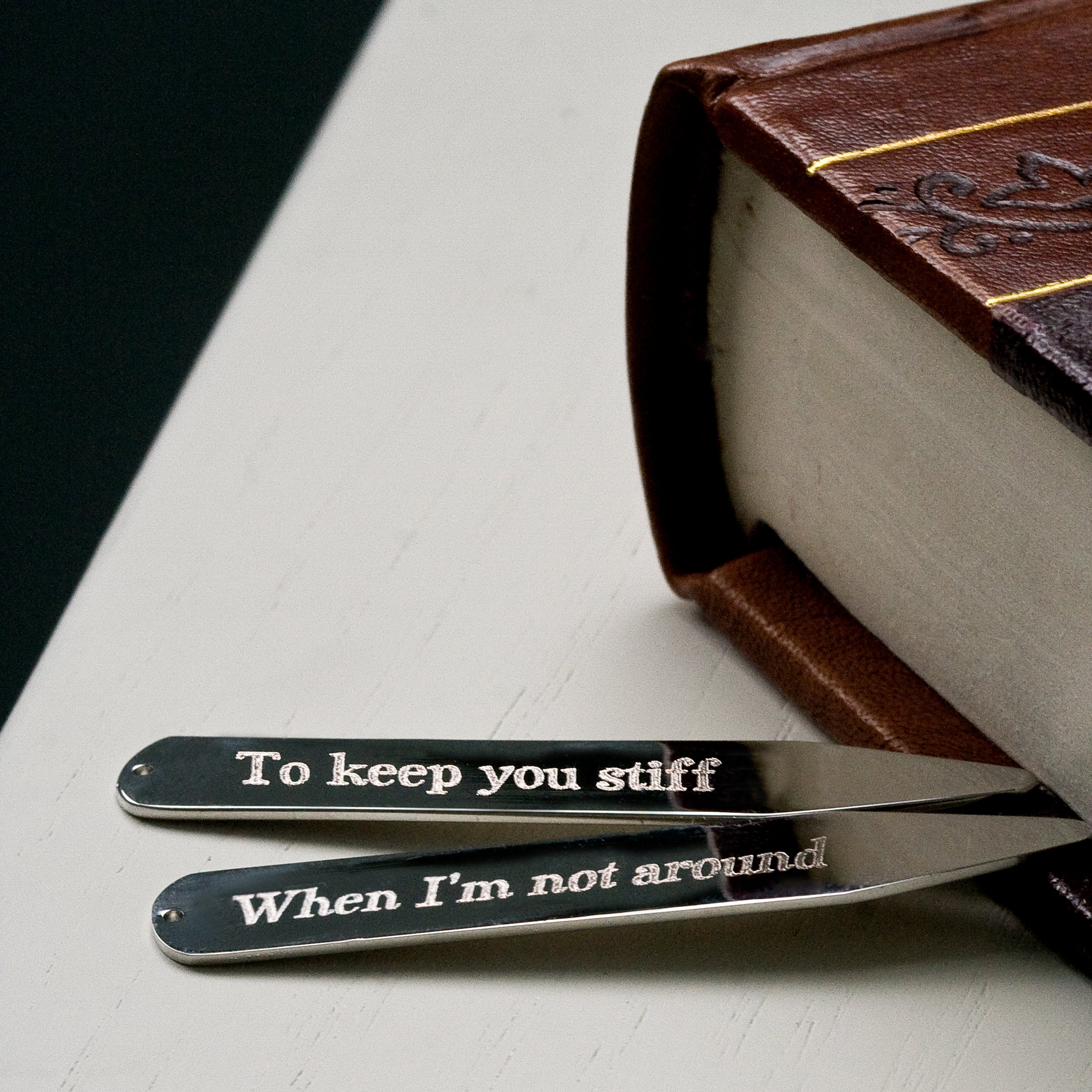 Personalised Secret Message Collar Stiffeners
