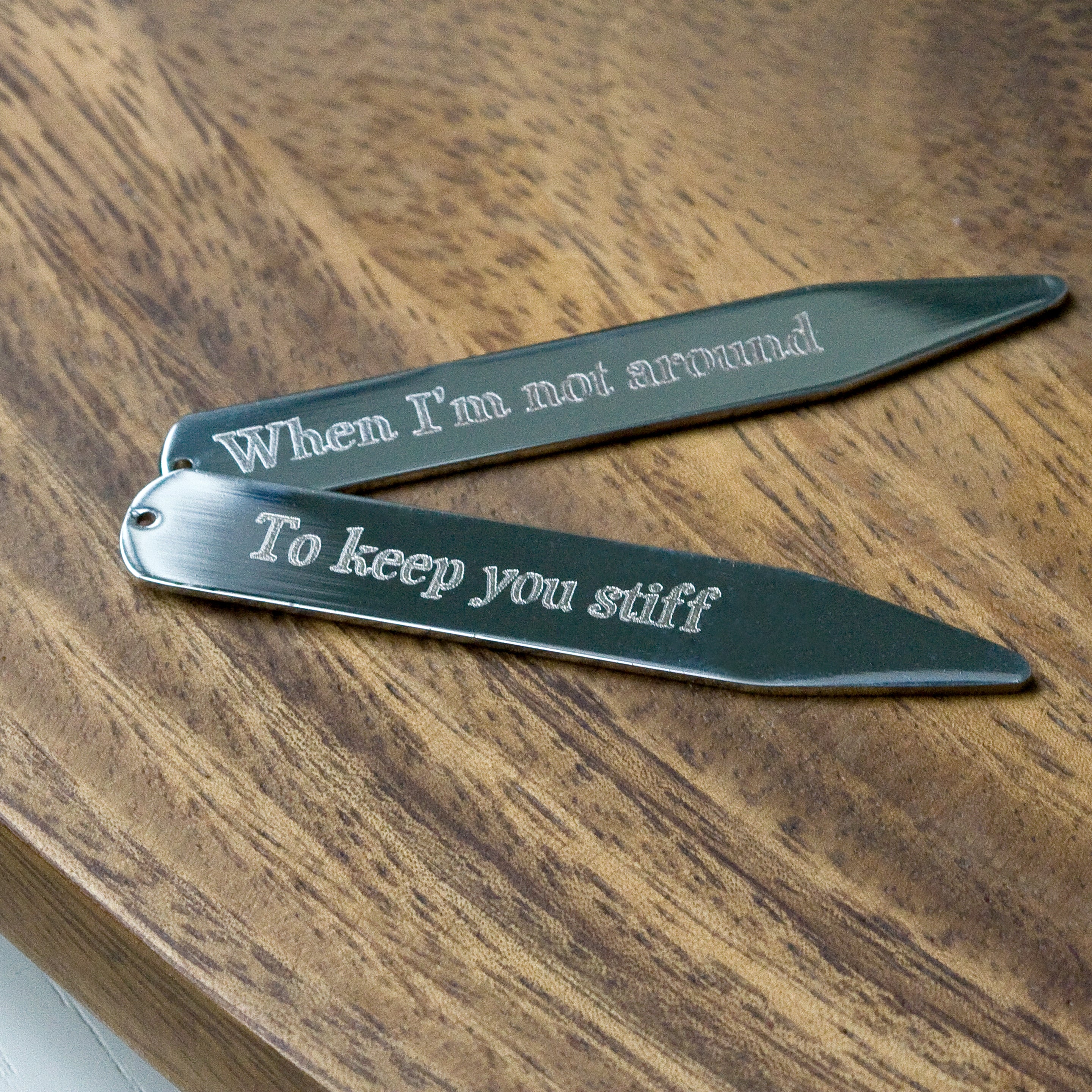 Personalised Secret Message Collar Stiffeners