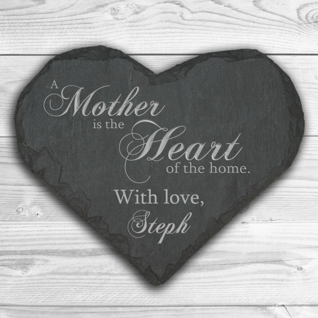 Personalised Mother's Heart Slate Keepsake