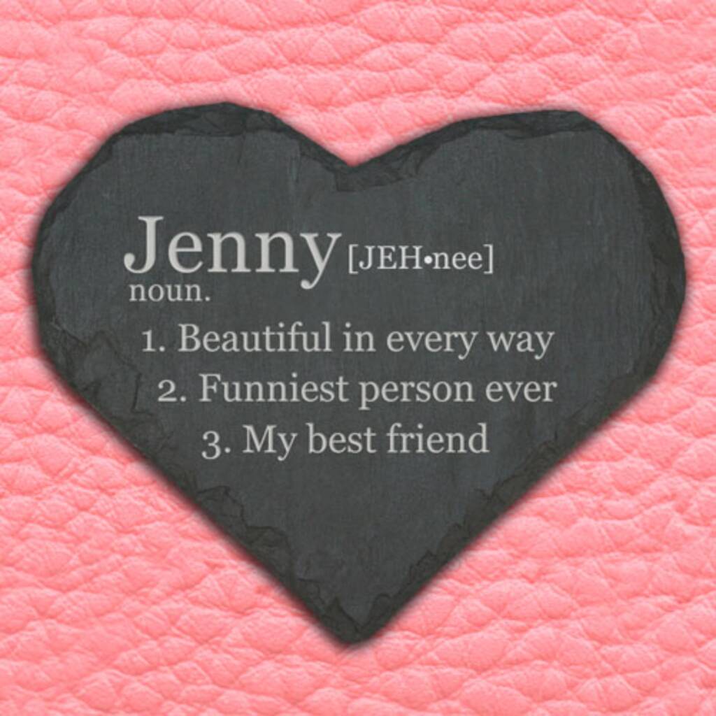 Personalised Definition Heart Slate Keepsake