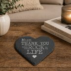 Personalised My Rock Heart Slate Keepsake Coaster