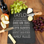 Personalised Family Rules Slate Serving Board