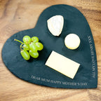 Personalised Welsh Slate Heart Cheese Board