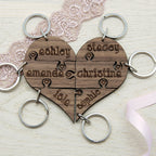 To Our Bridesmaid Heart Jigsaw Wooden Keyring