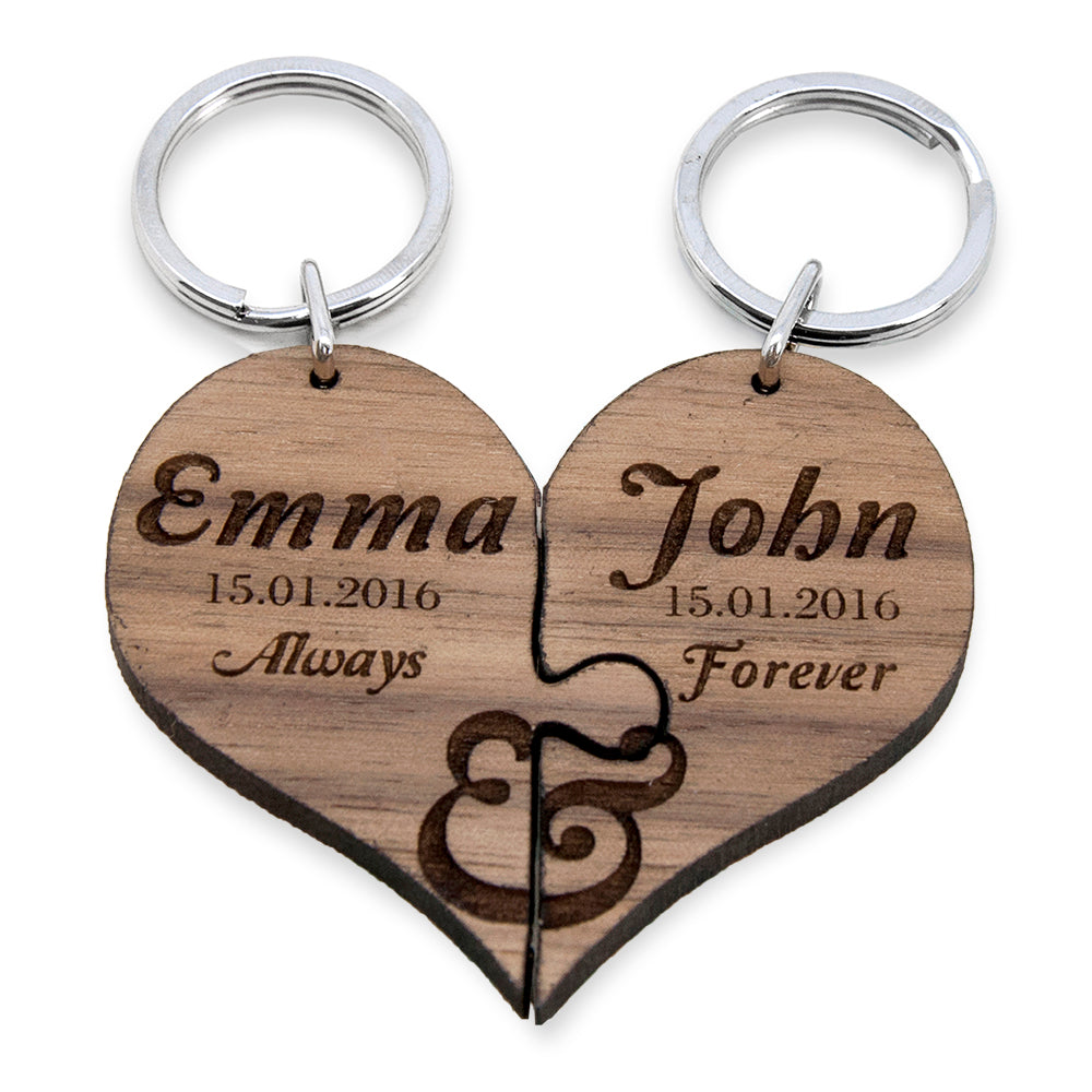 Always & Forever Couples' Jigsaw Keyring