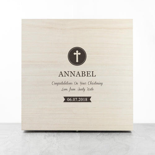 Christening Memory Box With Special Message