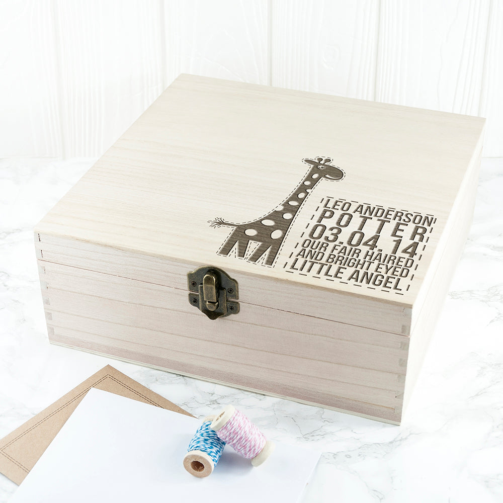 Personalised Baby Giraffe Keepsake Box
