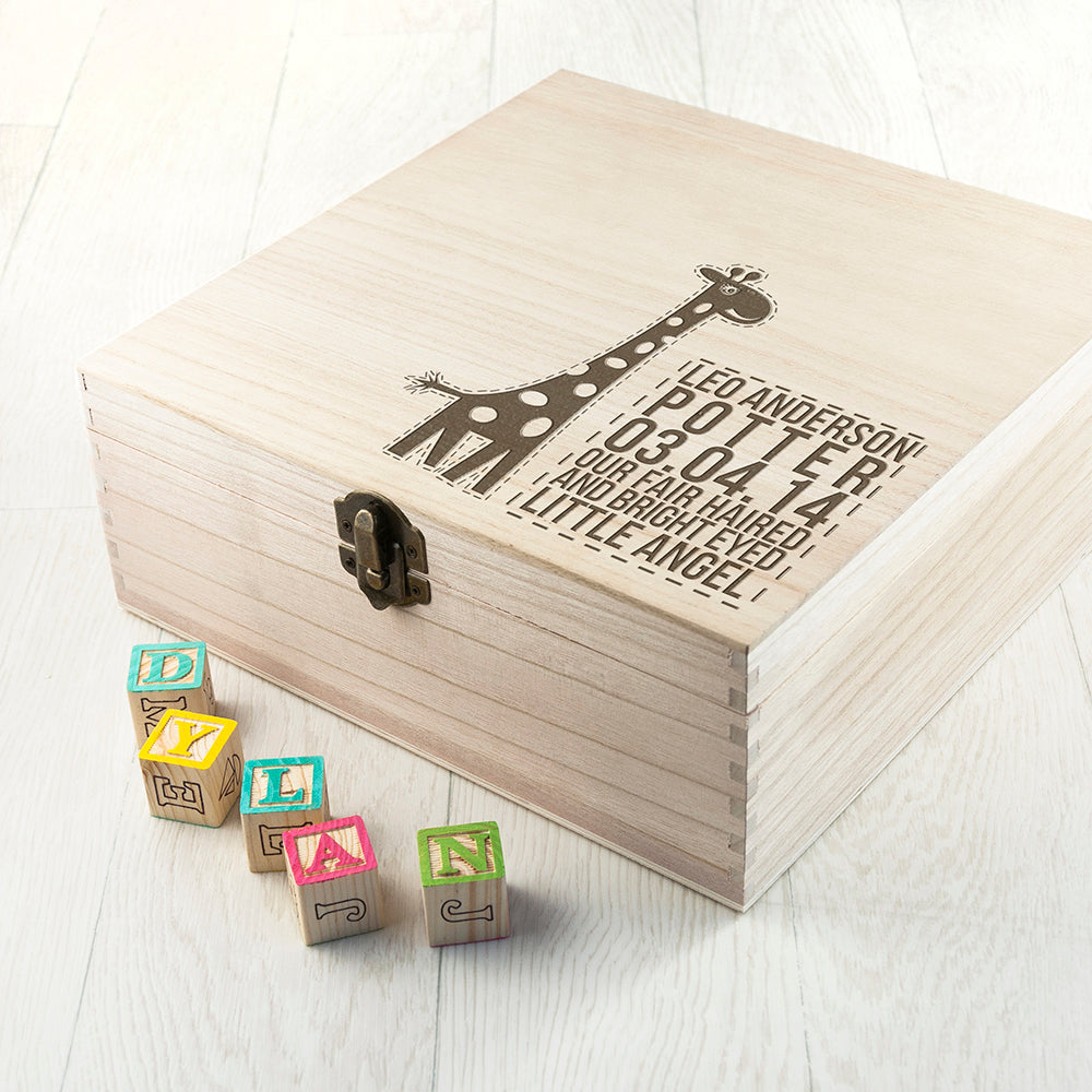 Personalised Baby Giraffe Keepsake Box
