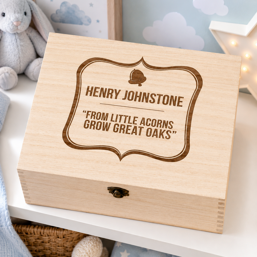 Personalised Little Acorn Keepsake Box