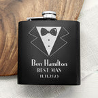 Thank You For Being My Groomsman Personalised Black Matte Hip Flask