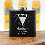Thank You For Being My Groomsman Personalised Black Matte Hip Flask