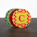Set of Four Glass Coasters - Vibrant Design