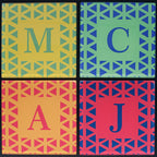Set of Four Glass Coasters - Vibrant Design