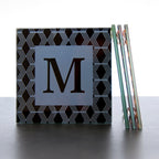 Set of Four Glass Coasters - Art Deco Design