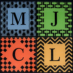 Set of Four Glass Coasters - Art Deco Design